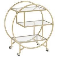 SERVIERWAGEN Gold Colton - Transparent/Goldfarben, Metall (38/79/70cm) - Beliani