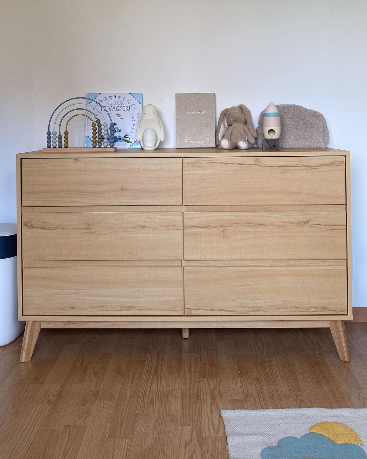 KOMMODE mit 6 Schubladen Hellbraun Sardis - Braun, Holz/Holzwerkstoff (120/75/40cm) - Beliani