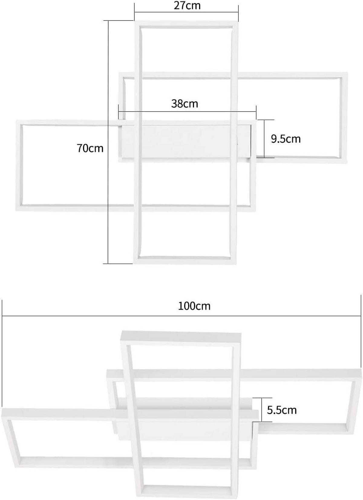 LED-DECKENLEUCHTE Caroline 100/70/8 cm - Weiß, Metall (100/70/8cm) - Nettlife