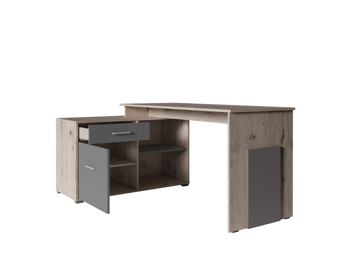 SCHREIBTISCH Eiche Wellington, Graphit 168/76/110 - Eichefarben/Graphitfarben, Holzwerkstoff (90/50/76cm) - RAUMHIRSCH FURNITURE
