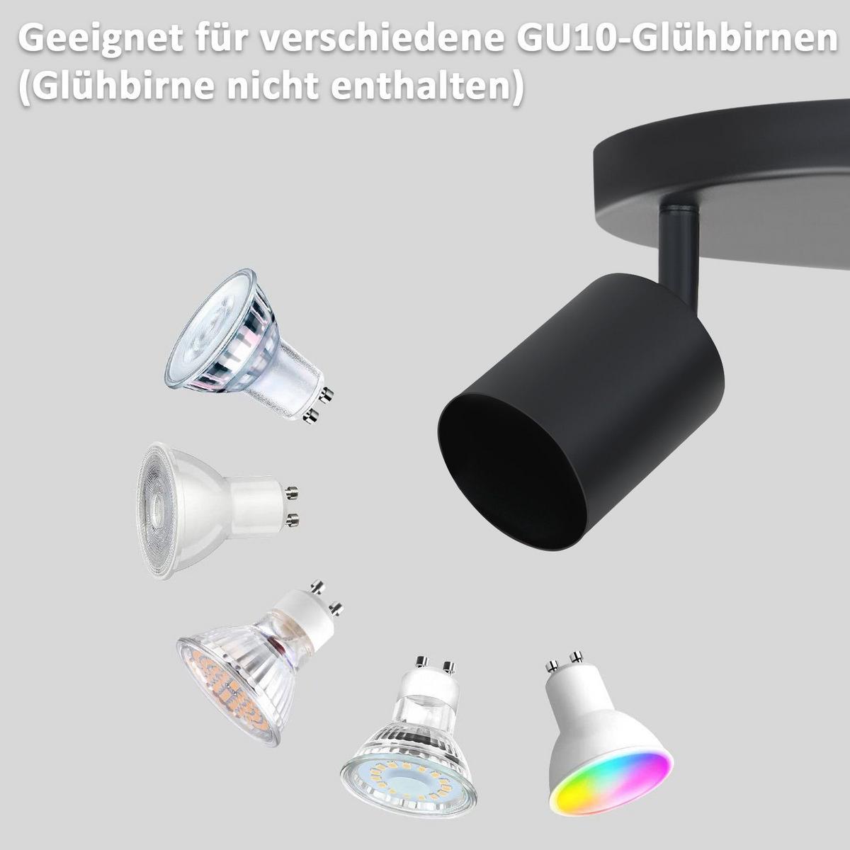 DECKENSTRAHLER Freiheit 3-flammig 24/24/14 cm - Schwarz, Metall (24/24/14cm) - Nettlife