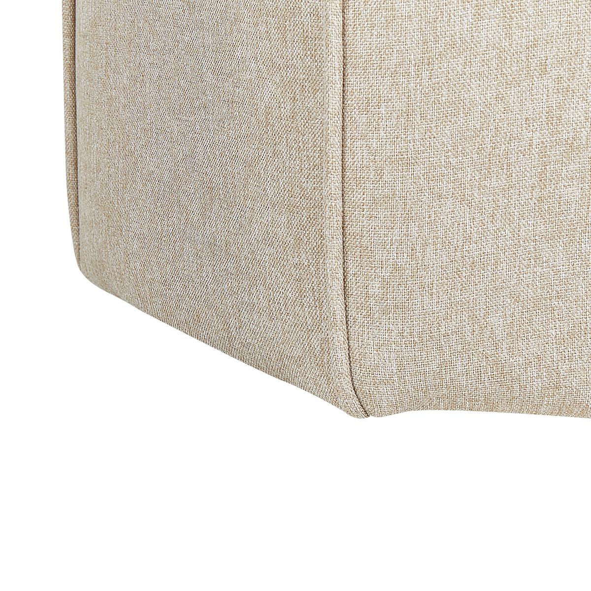 POUF Kunstleinen Beige Wishek - Beige, Textil (45/40/45cm) - Beliani