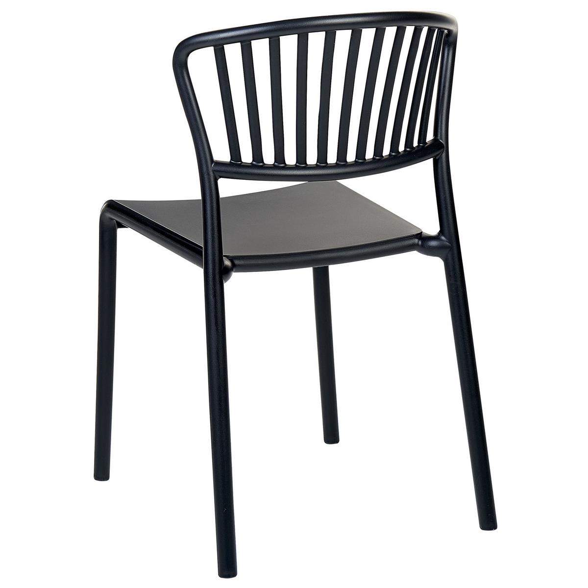 GARTENSTÜHLE 4er-Set Kunststoff schwarz Gela - Schwarz, Kunststoff (45/78/50cm) - Beliani