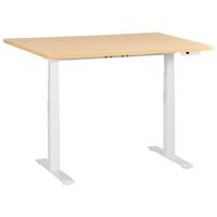SCHREIBTISCH elektrisch höhenverstellbar 120/72 cm Hellbraun/Weiß Destines - Hellbraun/Braun, Holzwerkstoff/Metall (72/120/63cm) - Beliani