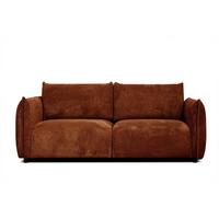 SOFA TAUER 3-Sitzer, orange - Dunkelorange/Schwarz, Holzwerkstoff/Kunststoff (112/84/206cm) - Wozimo