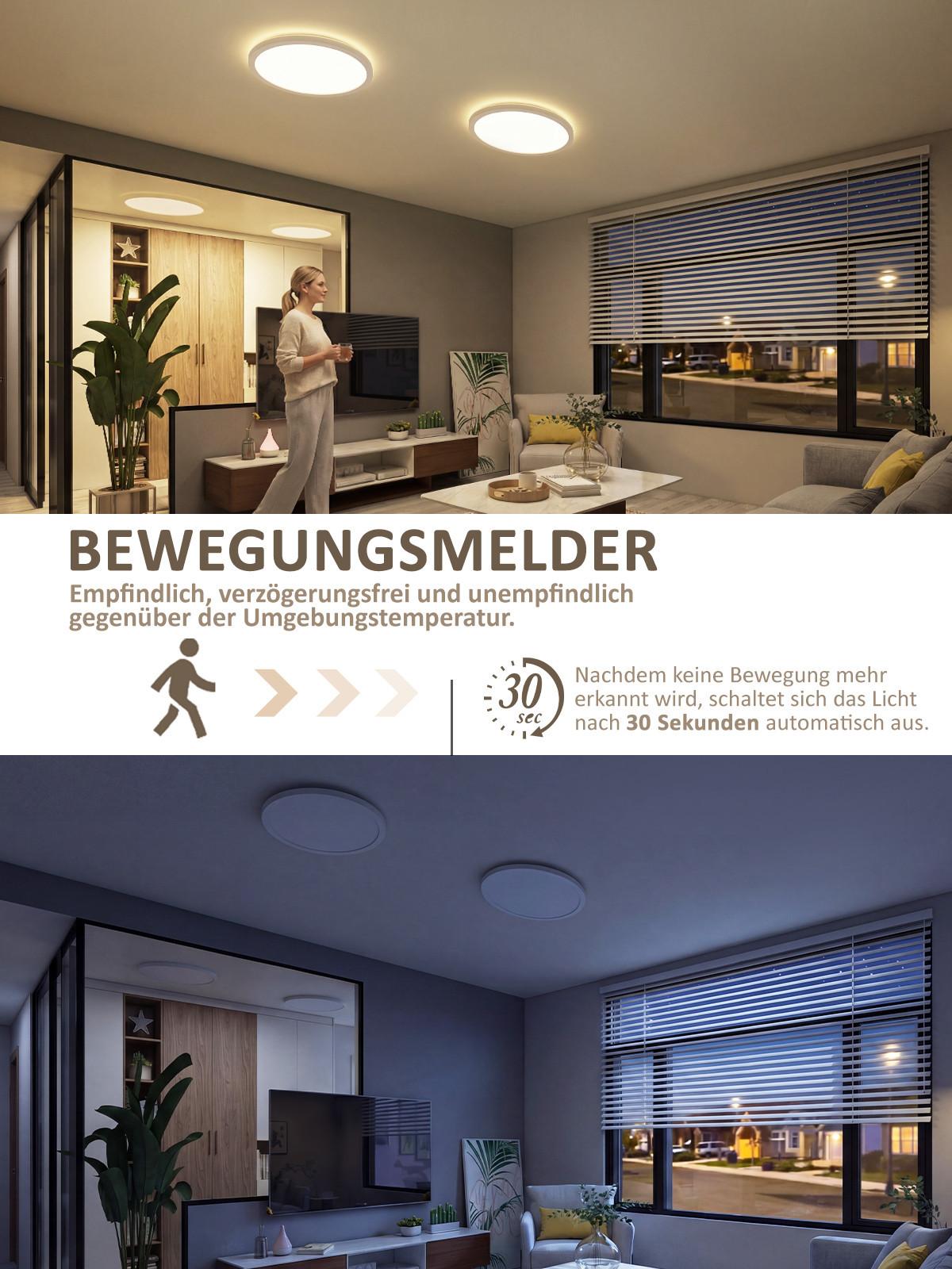 LED DECKENLEUCHTE Lyvyn 29.3/29.3/3 cm - Weiß, Kunststoff (29.3/29.3/3cm) - ZMH