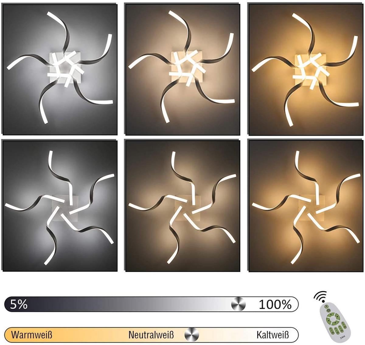 LED-DECKENLEUCHTE VanCleef 65/65/14cm - Weiß, Metall (65/65/14cm) - ZMH
