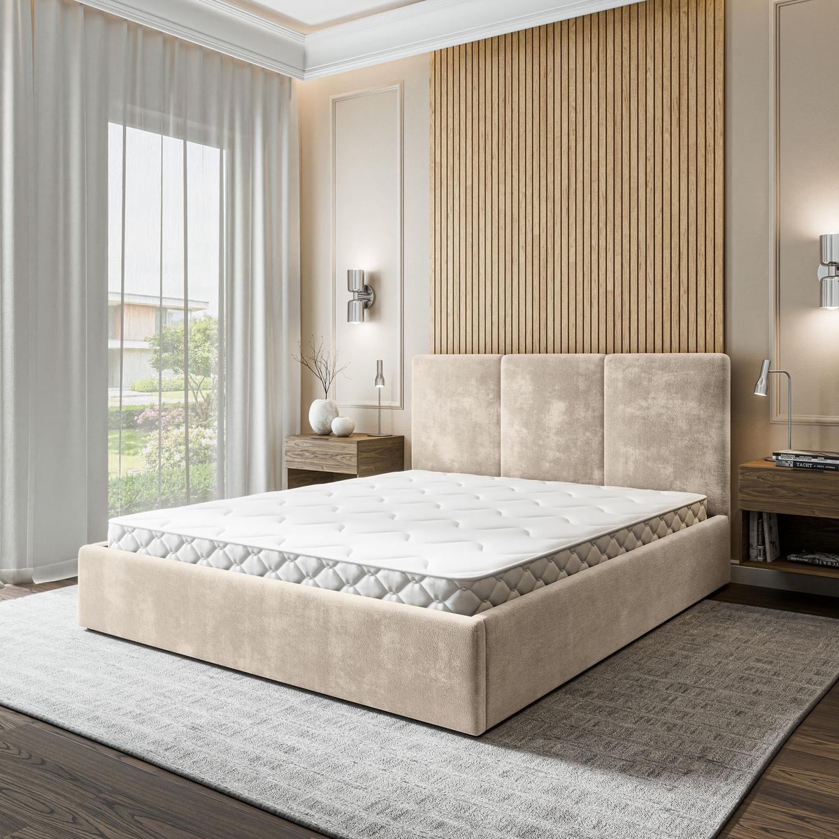 POLSTERBETT AZURI 160x200 cm mit Bettkästen - Creme - Creme, Holz (160/200cm) - MASSENO