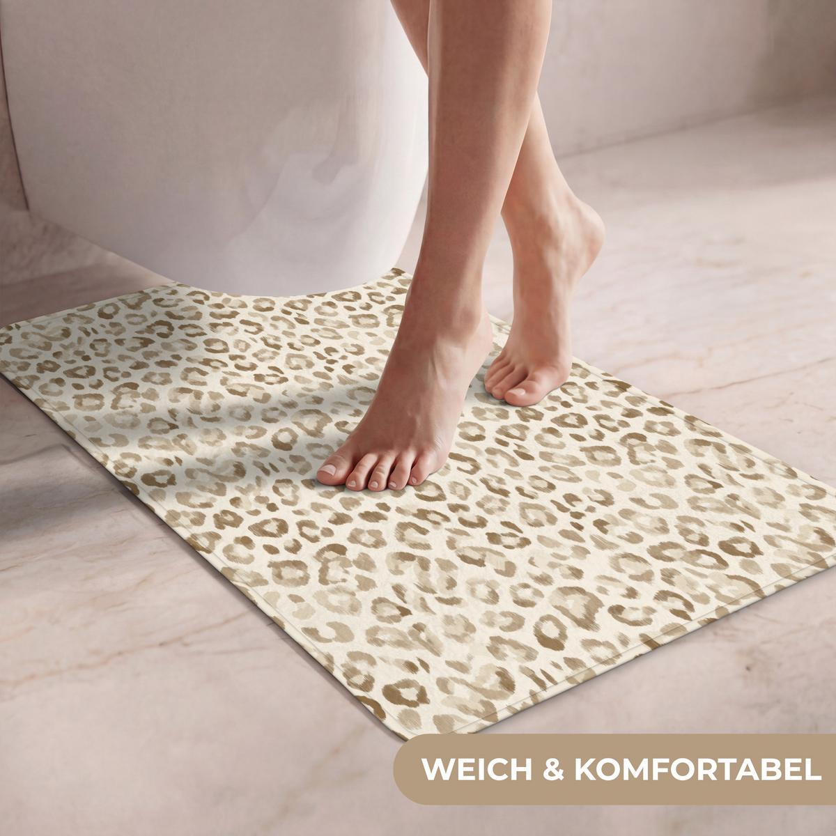 WC-VORLEGER Leopard - Klassisch - Beige WC Teppich 50x80 cm - Hellbraun, Textil (50/1cm) - OnlyWow