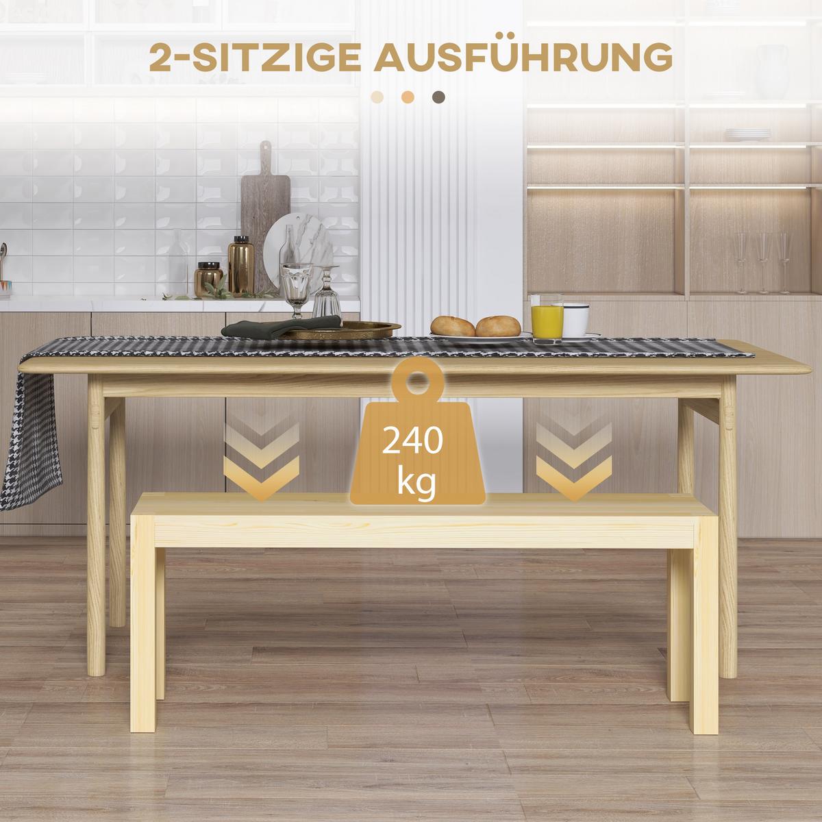 SITZBANK Natur 120 cm - Naturfarben, Holz (120/45/33cm) - HOMCOM
