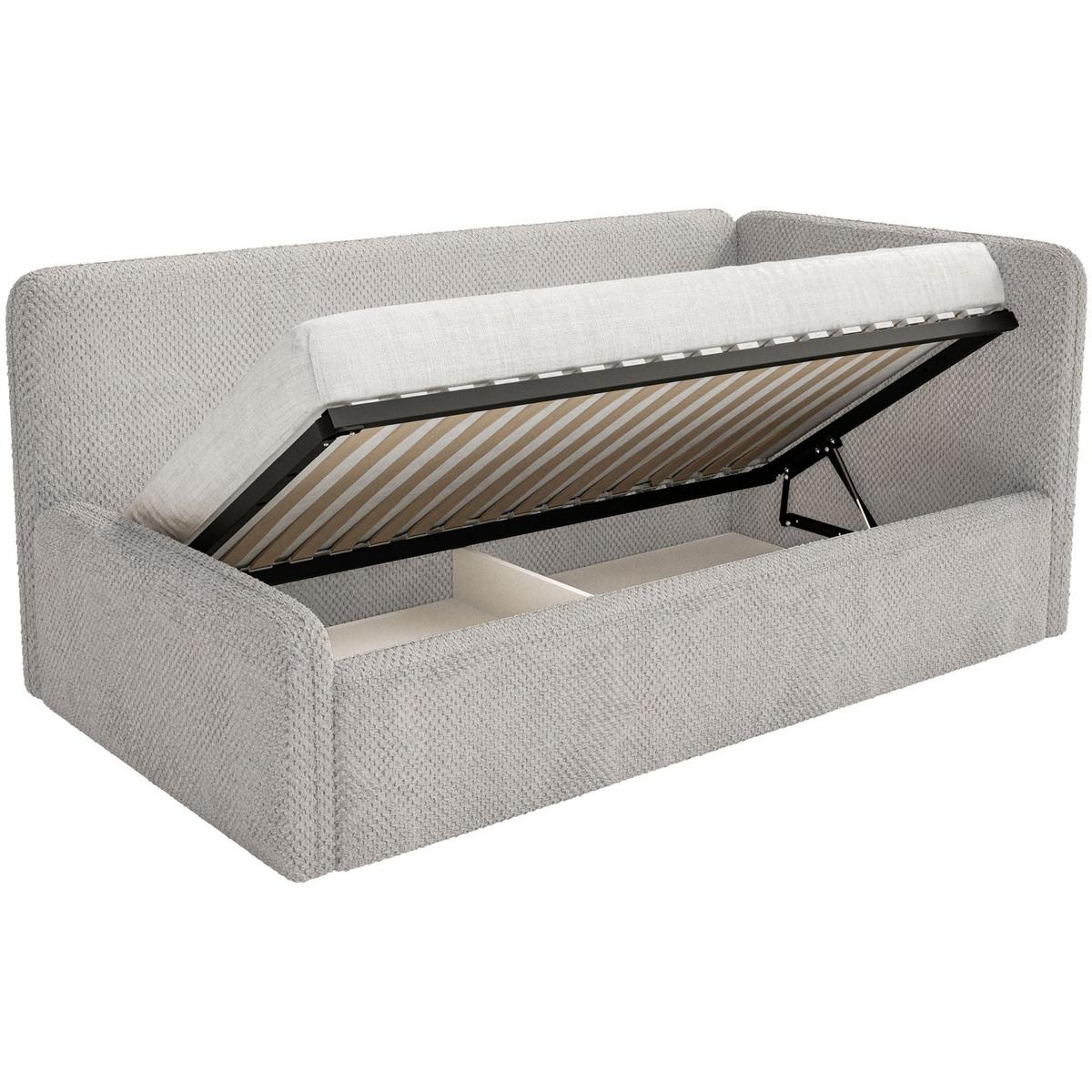 KINDERBETT Fanko Samt Greige 90x200 cm - Taupe/Schwarz, Kunststoff/Textil (90/200cm) - Selsey