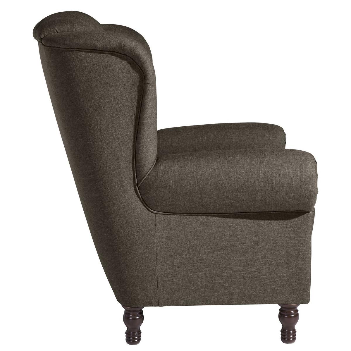 OHRENBACKENSESSEL Katreen Bezug Flachgewebe Buche nussbaum dunkel / braun - Braun, Kunststoff (91/101/90cm) - 58aufmkessel