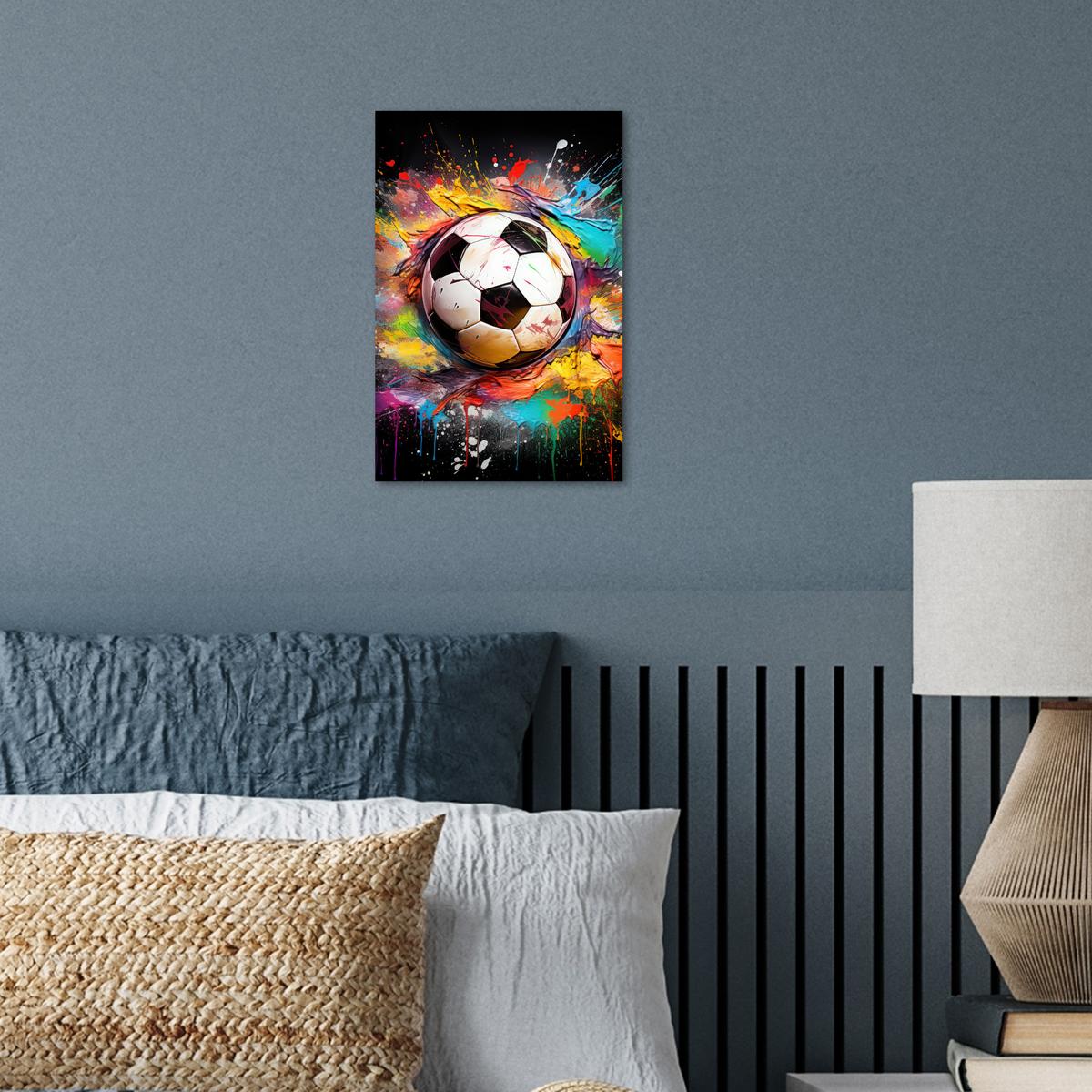 POSTER Fußball - Farbe - Farben - Schwarz - Weiß Room Decor 20x30 cm - Weiß, Papier (20/30/0.1cm) - MuchoWow