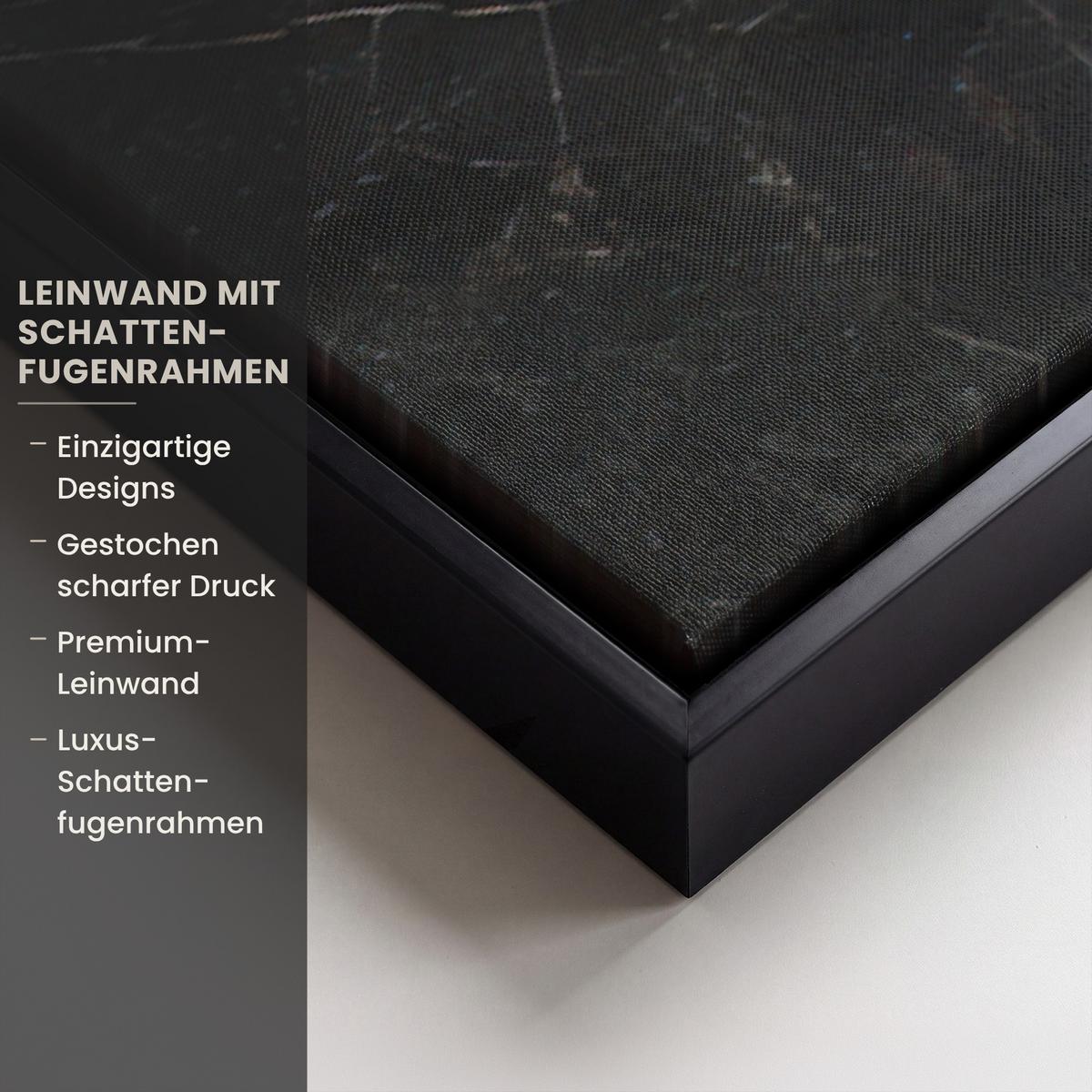 LEINWAND Bilder mit Rahmen - Weltkarte - Gold - Marmor - 140x90 - Goldfarben, Textil (140/90cm) - MuchoWow