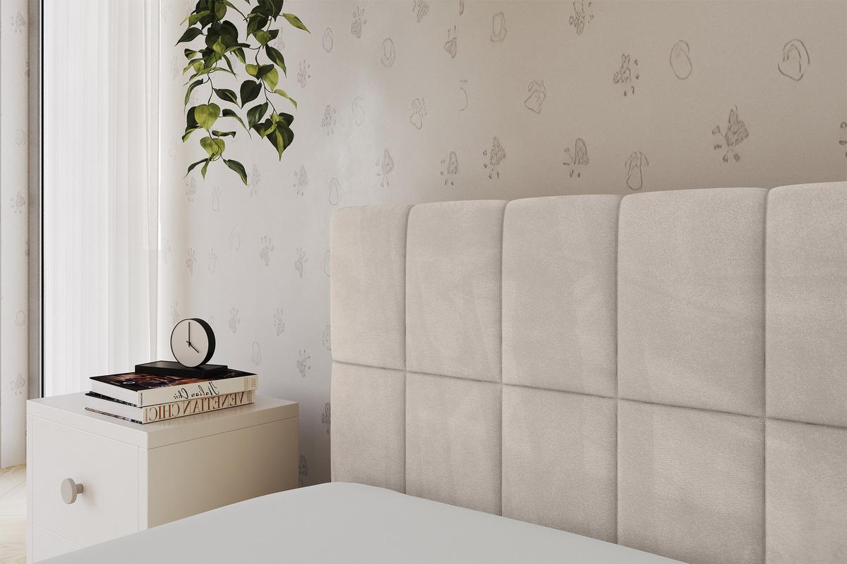 EINZELLBETT Jugendbett mit Bettkasten und Matratze H3/H4, Rechts - TULY 100x200 Beige - Sandfarben, Holzwerkstoff/Textil (100/200cm) - ALTDECOR