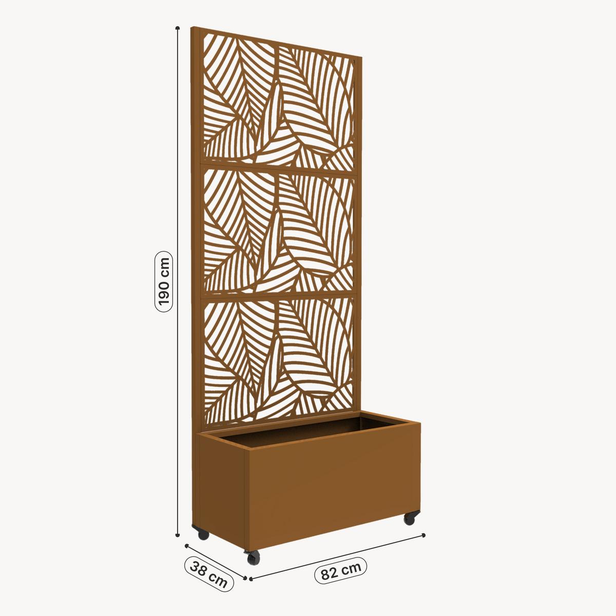 BLUMENKASTEN Surnskoki - Braun, Metall (82/190/38cm) - casa.pro
