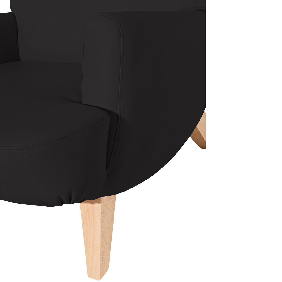 COCKTAILSESSEL Kajsa Kunstleder schwarz - Schwarz, Kunststoff (71/80/101cm) - 58aufmkessel