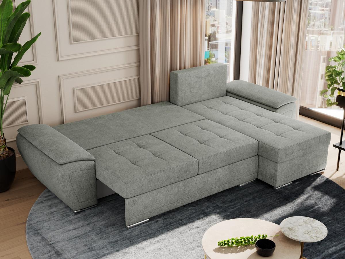 ECKSOFA UMBRIA L Grau Stukture - Grau, Textil (271/157cm) - MKS