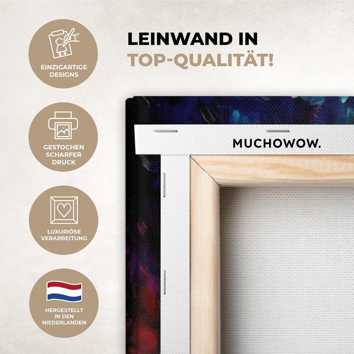 LEINWANDBILD 5er Set Baum - Farbenfroh - Malerei-Look - Abstrakt 100x50 cm - Multicolor, Textil (100/50cm) - MuchoWow