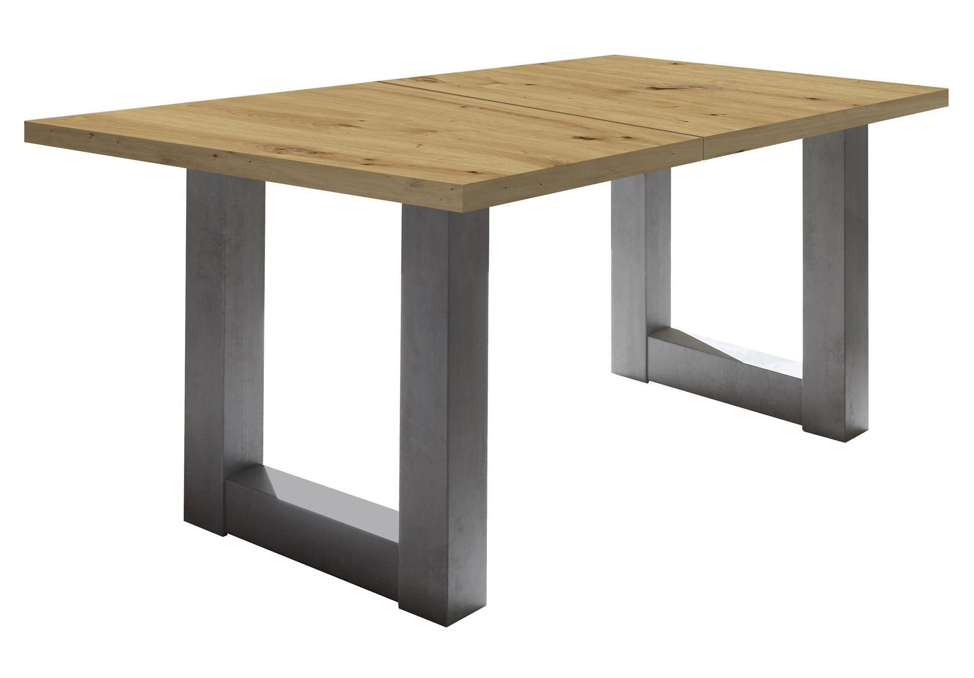 ESSTISCH ausziehbar Eila 3 140 x 90 x 75 Esszimmertisch Graphit/Asteiche - Eiche Artisan, Holz (140/90/75cm) - 58aufmkessel