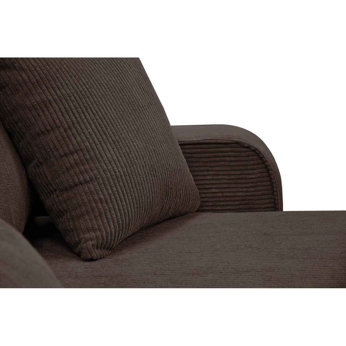 ECKSCHLAFSOFA Primo L braun - Schwarz/Braun, Textil (290/185cm) - Beautysofa