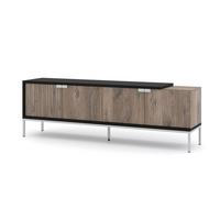 TV LOWBOARD Flagstaff Eiche, Schwarz 190/62/42 - Schwarz, Holzwerkstoff (190/62/42cm) - RAUMHIRSCH FURNITURE