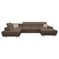 WOHNLANDSCHAFT Cotere Bis, Seite: Links - Braun, Holz (345/91/202cm) - MIRJAN24