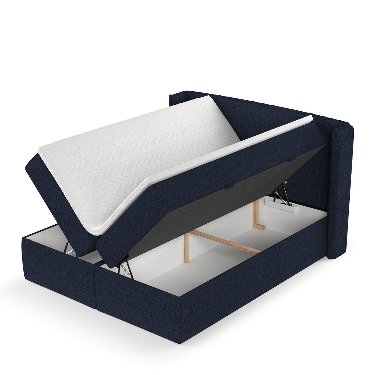 BOXBETT Viva 180/200 cm Marineblau im Riva Stoff - Schwarz/Dunkelblau, Holz/Holzwerkstoff (180/200cm) - AltaBeds