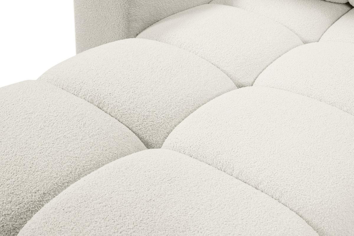 ECKSOFA L Form Hosio Cremeweiß 286/177/88 cm Links mit Schlaffunktion - Creme/Schwarz, Kunststoff/Textil (177/286cm) - AX Living