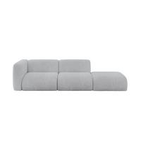 SOFA Ottomane Links MIRA-S3 296x89x70 Grau Cord - Blaugrau/Schwarz, Holzwerkstoff/Kunststoff (296/70/89cm) - ALTDECOR