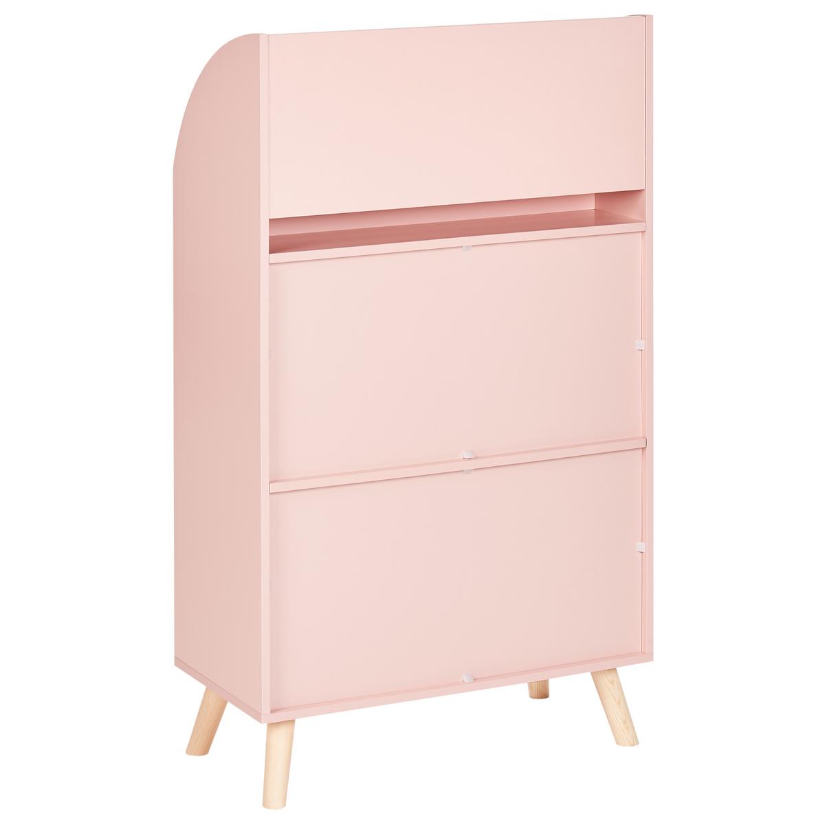 BÜCHERREGAL mit 3 Ebenen 102 cm Pastellrosa Liloet - Pink, Holzwerkstoff (60/102/30cm) - Beliani