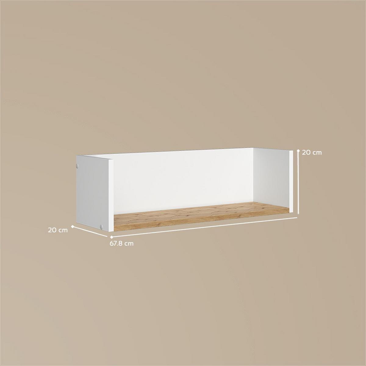 WANDREGAL Paolina Weiß/Artisan 67.8 x 20 cm - Weiß/Eiche Artisan, Holzwerkstoff (67.8/20/20cm) - Livinity®