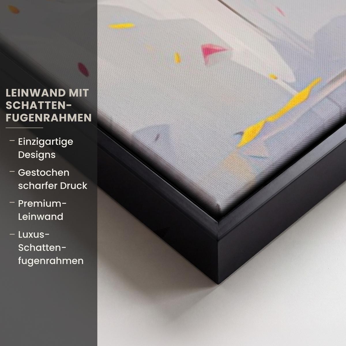 LEINWAND Bilder mit Rahmen - Aquarell - Baum - Kunst - Abstrakt - 90x60 - Multicolor, Textil (90/60cm) - MuchoWow