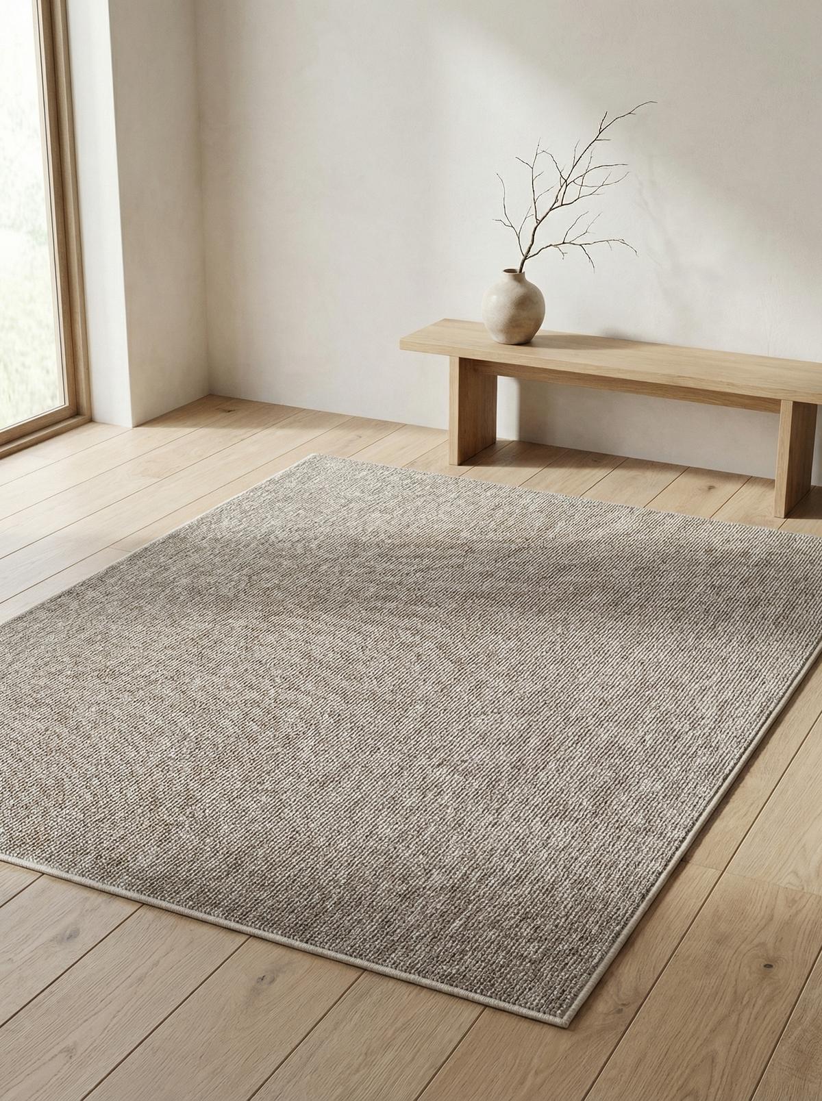 KURZFLORTEPPICH AMMER, einfarbig, Beige, 60 x 100 cm - Beige, Textil (100/60cm) - KADIMA DESIGN