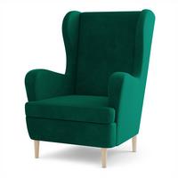 SESSEL VOGERA, Ohrensessel Polstersessel, Grün - Grün, Holz/Holzwerkstoff (78/103/85cm) - MASSENO
