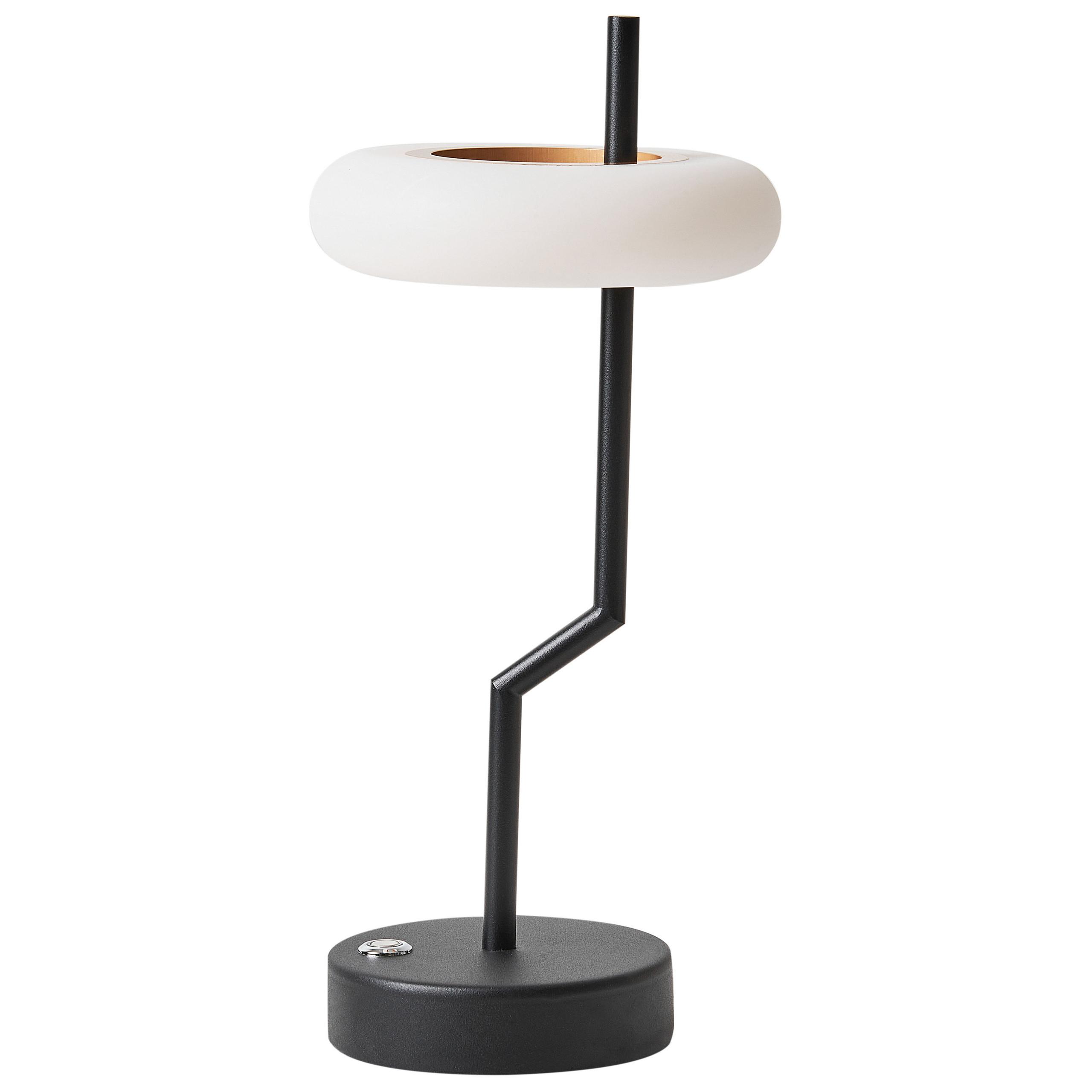 LED-TISCHLEUCHTE Schwarz/Weiß/Heller Holzfarbton Alviela - Hellbraun/Schwarz, Metall (16/16/36cm) - Beliani