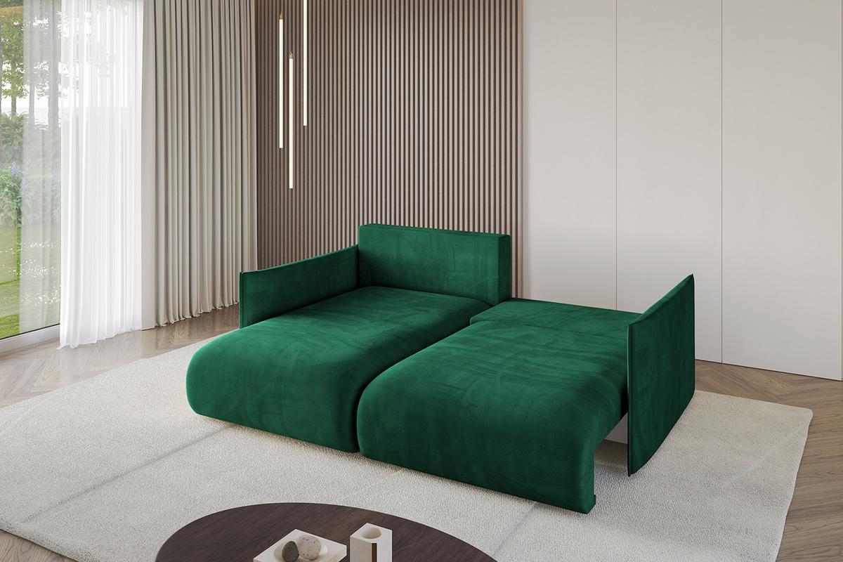 ECKSOFA Ottomane links ONESK-L 216x177x72 Dunkelgrün Velours - Dunkelgrün, Holzwerkstoff/Kunststoff (216/177cm) - ALTDECOR