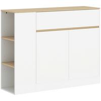 SIDEBOARD Küchenschrank mit Schublade, verstellbare Ablage, Aufbewahrungsschrank - Weiß/Naturfarben, Holz/Holzwerkstoff (30/81.2/106cm) - HOMCOM