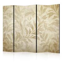 PARAVENT 5-tlg 225x172 cm Beige Blätter - Beige, Holz/Textil (225/172/3cm) - Muralo