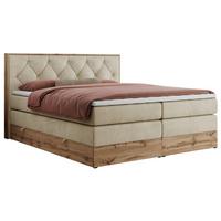 BOXSPRINGBETT VENETO KING 160/200 Beige Velvet - H3 - Beige, Holz/Textil (160/200cm) - MKS