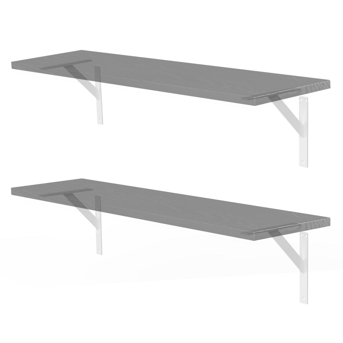 REGALTRÄGER 2er Set - Weiß, Metall (24/24/3cm) - ML-DESIGN