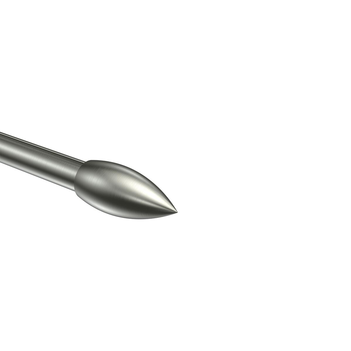 ENDSTÜCKE FÜR GARDINENSTANGEN 16 mm Ø, Poveda Edelstahl-Optik, Packung 2 Stück - Edelstahlfarben, Metall (5.4/2.5/2.5cm) - INTERDECO