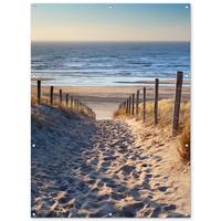 GARTENPOSTER Strand - Meer - Niederlande - Dünen - Sonne Gartendekoration 120x160 cm - Sandfarben, Kunststoff (120/160/0.2cm) - OnlyWow
