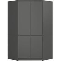 KLEIDERSCHRANK Graphit Grau 180/100/50 - Graphitfarben, Holzwerkstoff (100/180/50cm) - RAUMHIRSCH FURNITURE
