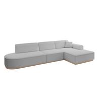ECKSOFA Ottomane Rechts IREA-L2 - 327x165x80 cm Hellgrau - Hellgrau, Holzwerkstoff/Textil (327/165cm) - ALTDECOR