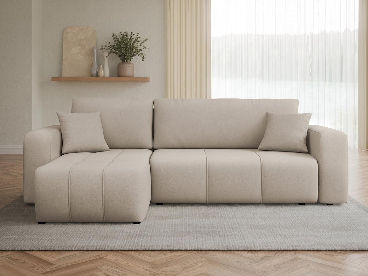ECKSOFA Furyn - Beige/Schwarz, Holz/Kunststoff (244/145cm) - MIRJAN24