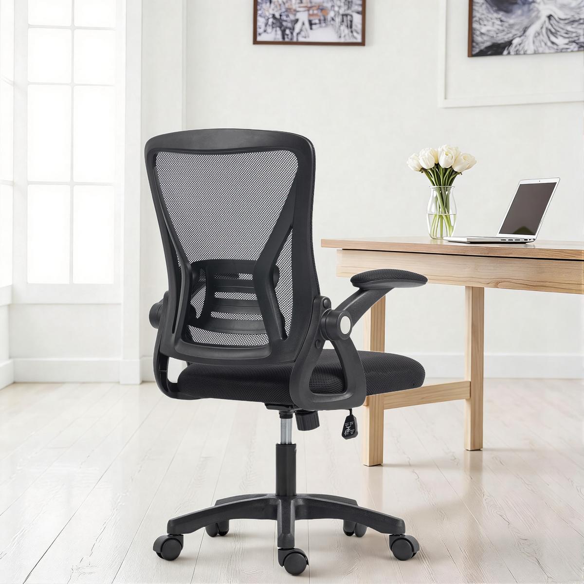 BÜROSTUHL Polyester Schwarz - Schwarz, Kunststoff/Textil (56/103/59.5cm) - HOMCOM