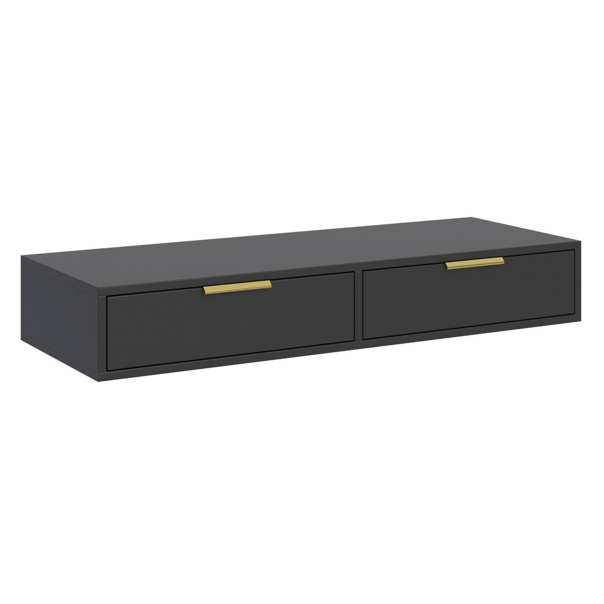 SCHMINKTISCH Vena Schwarz 110 cm - Goldfarben/Schwarz, Holzwerkstoff/Kunststoff (110/17/40cm) - Selsey