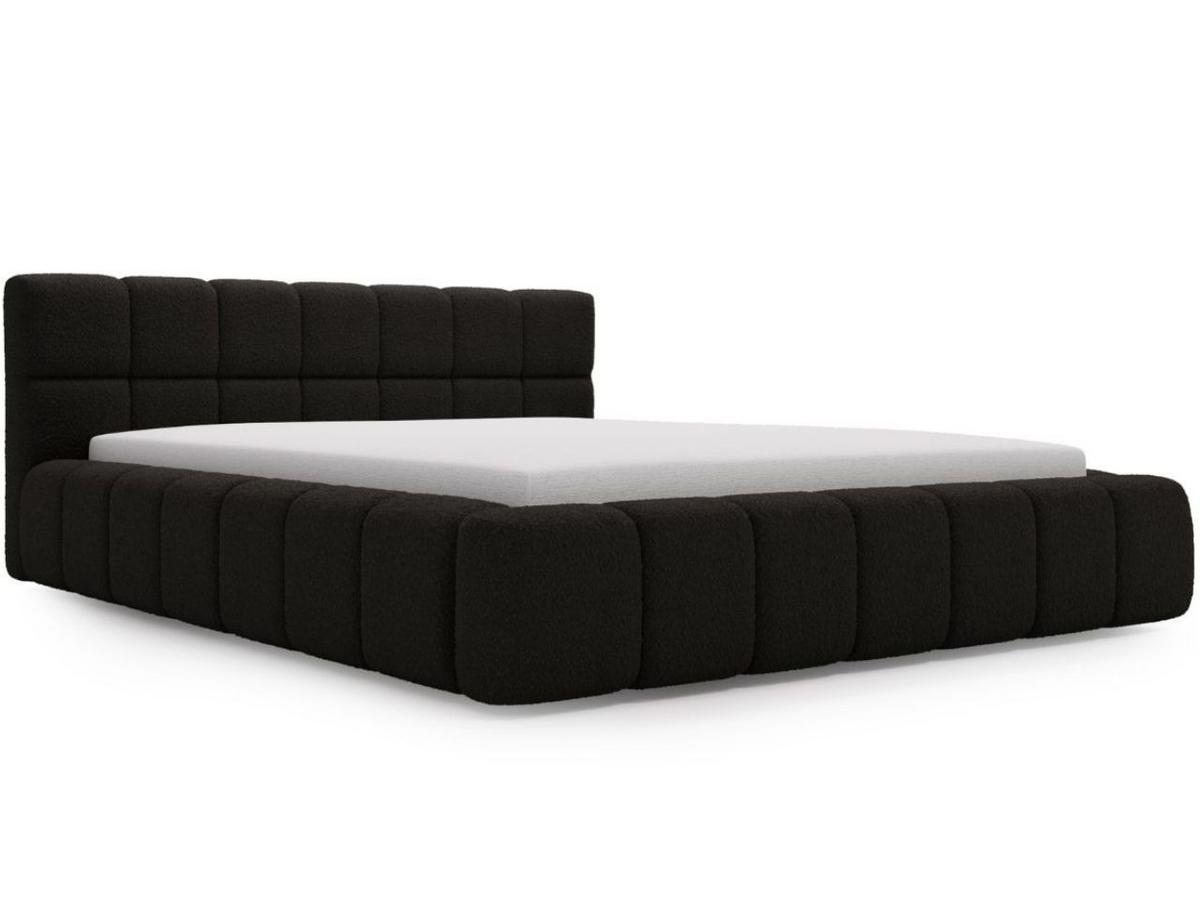 POLSTERBETT Alicante Bouclé-Stoff 160x200 Schwarz - Schwarz, Textil (160/200cm) - Graingold