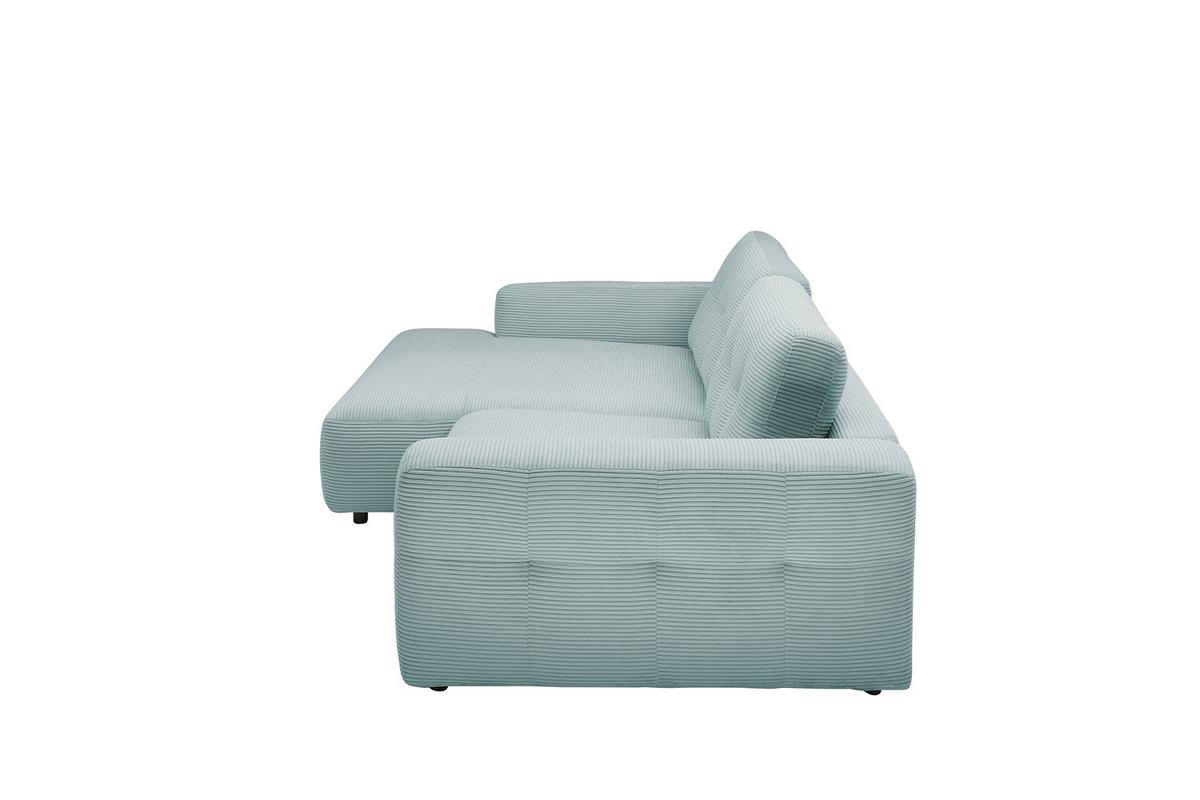 ECKSOFA MIKA Hellblau Cord - Schwarz/Hellblau, Kunststoff/Textil (276/167cm) - KAWOLA